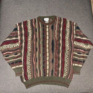 90s 3D Knit Coogi Style Multicolor Men's Sweater